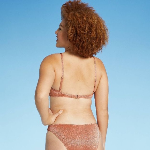 New Xhilaration Copper Metallic Texture Underwire + Cheeky Bikini Set - Picture 11 of 11